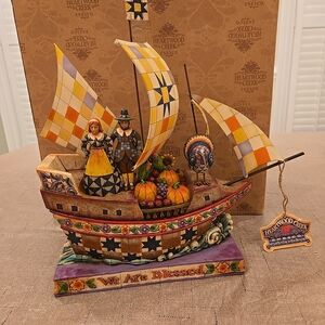 Jim Shore "Seeking Hope, Bounty And Joy" Pilgrim Vessel Figurine ORIGINAL BOX
